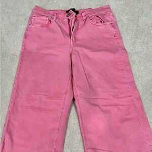 GAP Pink High-Rise Wide-Leg Denim